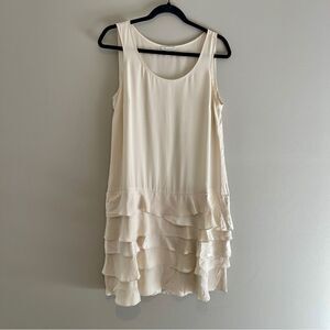 Garnet Hill 100% Silk Beige Tank Dress Size 8